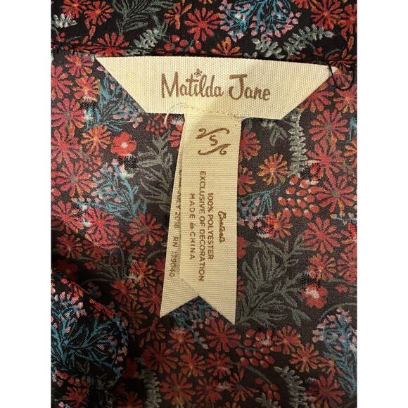 MATILDA JANE Women’s Small Floral Babydoll Boho Multi Color Sheer Shirt - Picture 5 of 9